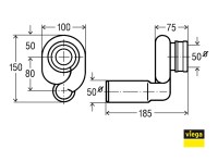 MEDIDAS SIFON ELECTRONICO PARA URINARIO SALIDA HORIZONTAL VIEGA